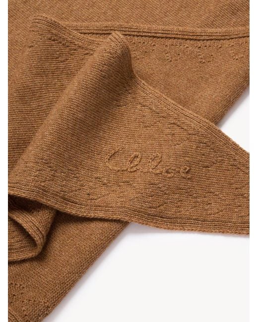 Chloé Brown Iconic Triangular Scarf
