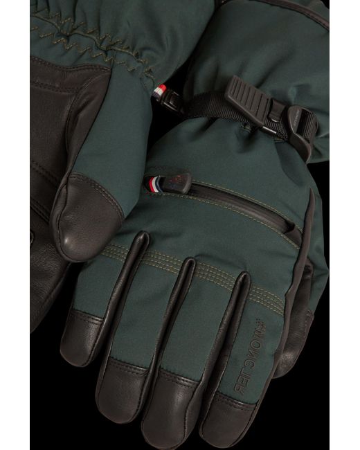 Moncler Green Padded Gloves for men
