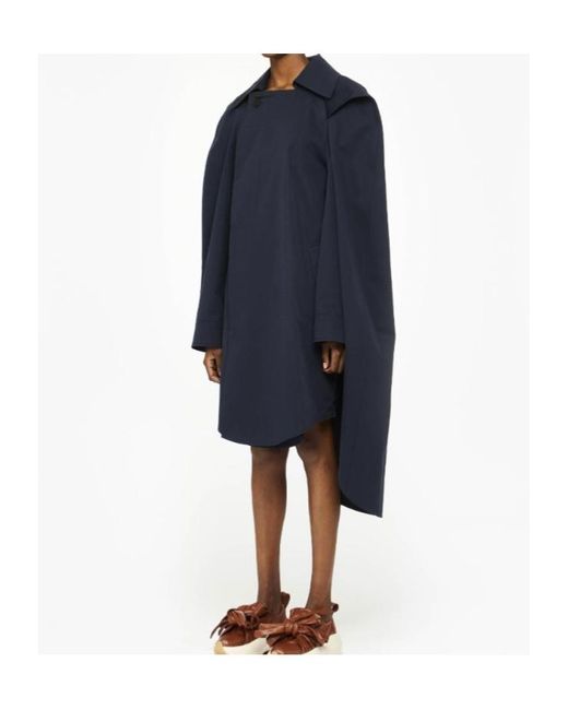J.W. Anderson Blue Jw Anderson Asymmetric Cape Trench Coat