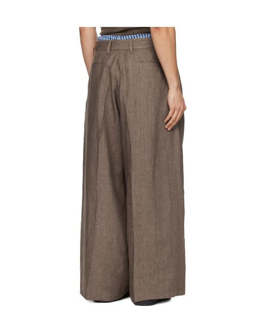 ERL Green Pleated Casual Pants for men