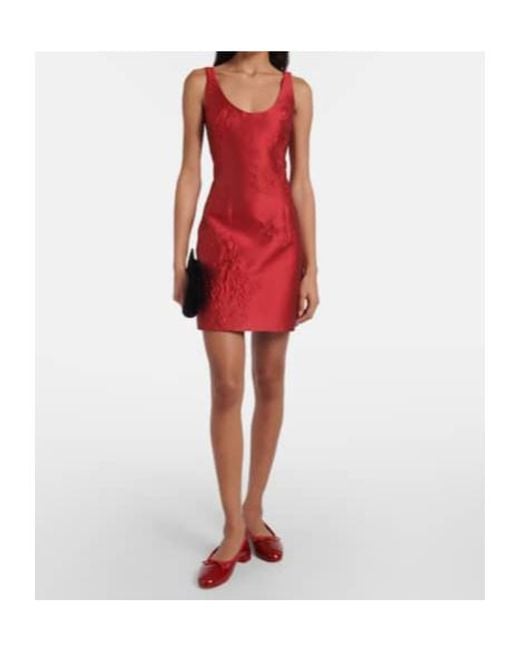 Emilia Wickstead Red Einna Jacquard Minidress