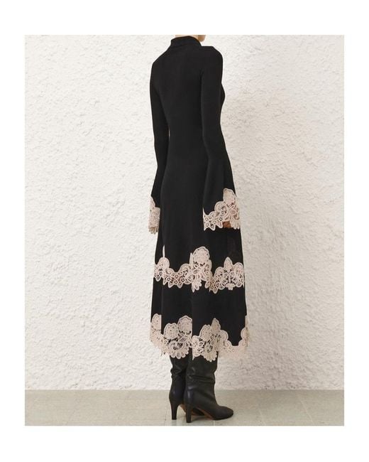Zimmermann Black Valiant Merino Lace Dress