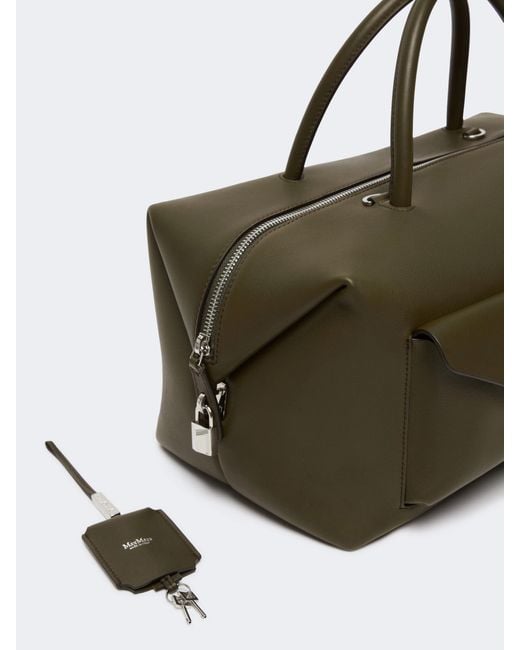Max Mara Green Holdallcargo Large Boston Bag