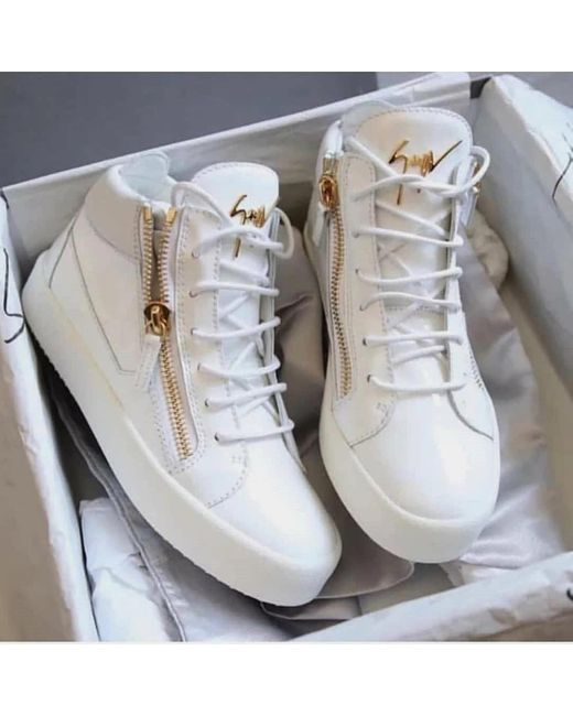 Giuseppe Zanotti Blue Side-Zip Lace-Up Sneakers for men