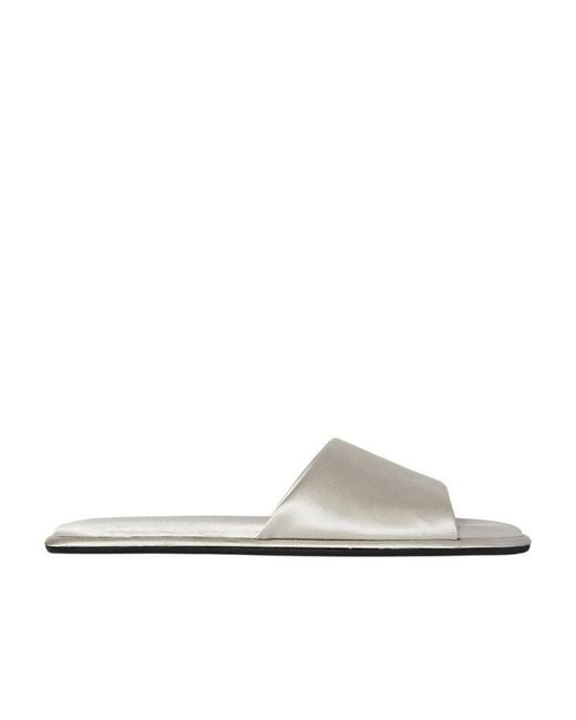 The Row White Silk Sandals