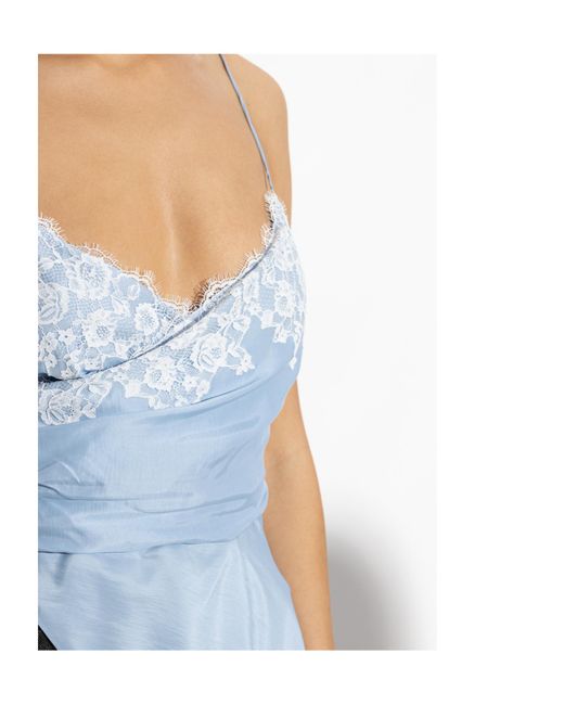 Moschino Blue Asymmetrical Cut Top