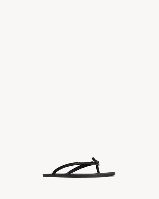 Saint Laurent White Logo Lettering Thong Sandals for men