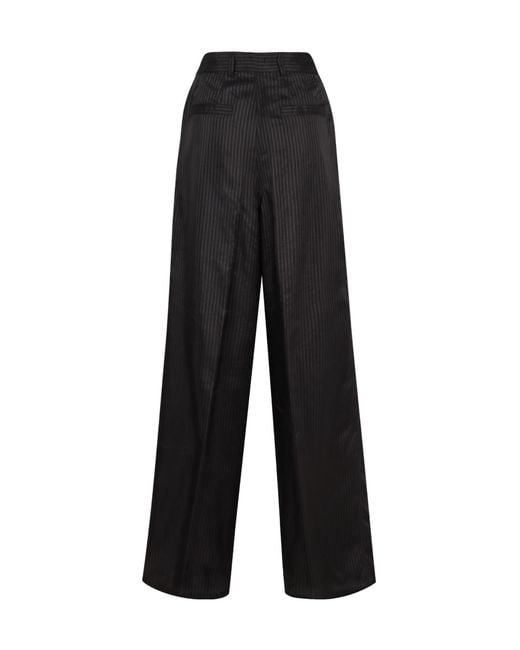 Dries Van Noten Purple Striped Wide-Leg Trousers