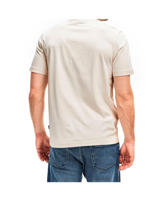 Boss White Logo Crew-Neck T-Shirt for men