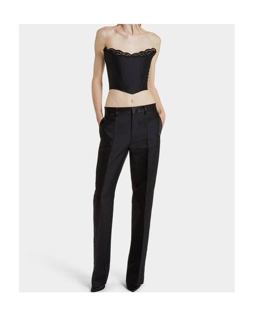 DSquared² Black Daisy Tuxedo Pants