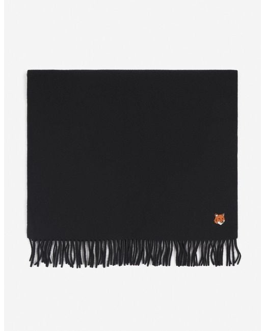 Maison Kitsuné Black Maison Kitsuné Fox Head Scarf for men
