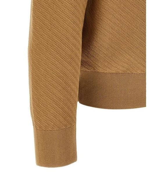 Boss Brown H-Lomarino Textured Polo Shirt for men