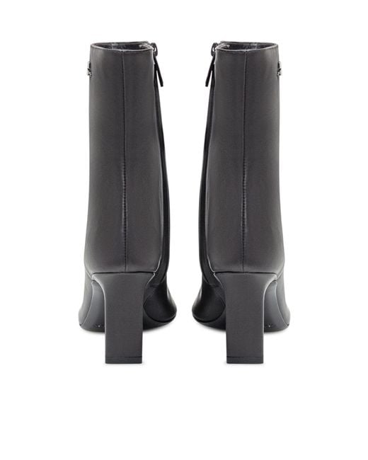 Courreges Black Courrges Square Toe Leather Ankle Boots