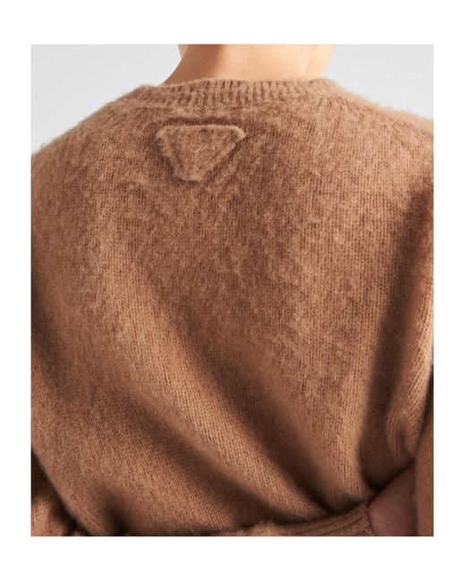 Prada Brown Long Sleeved Crewneck Jumper