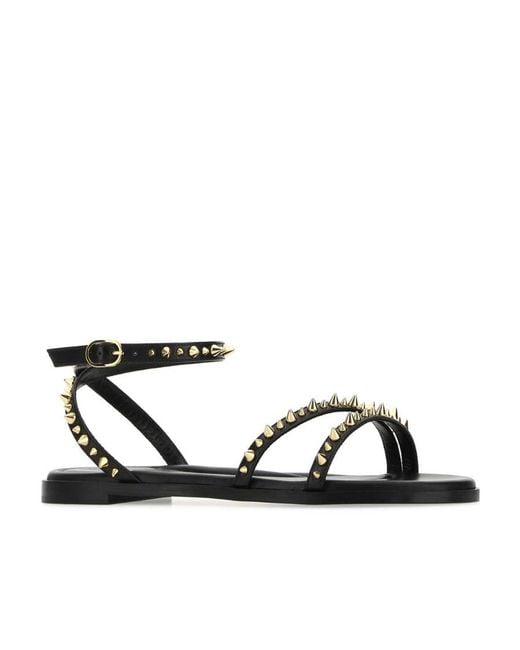 McQueen White Studded Flat Sandals
