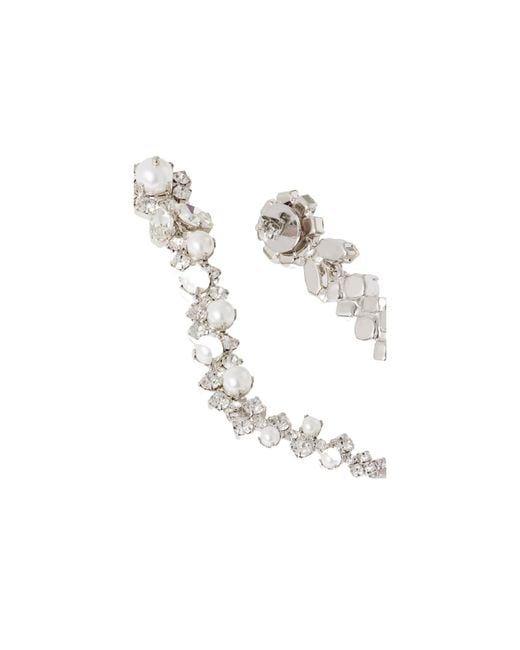 Simone Rocha White Crystal And Pearl Earrings