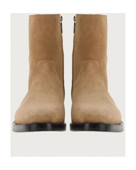 Ferragamo Brown Ferragamo Side-Zip Ankle Boots for men