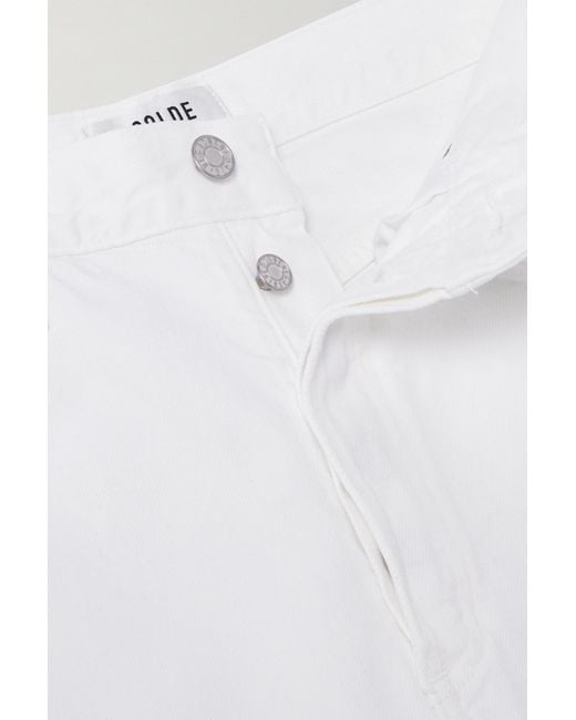 Agolde White Denim Trousers With Belt Loops