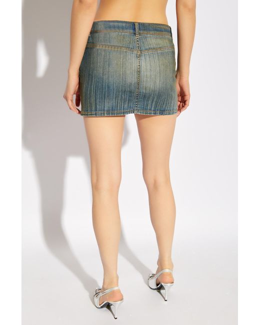 DIESEL Blue Logo-Plaque Denim Mini Skirt