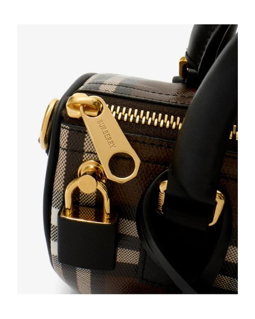 Burberry Black Mini Check Bowling Bag