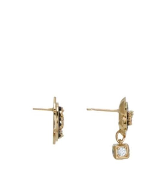 Ferragamo Metallic Ferragamo Asymmetrical Charm Gancini Embellished Earrings