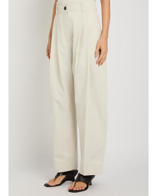 Studio Nicholson White Pleated Suit Pants