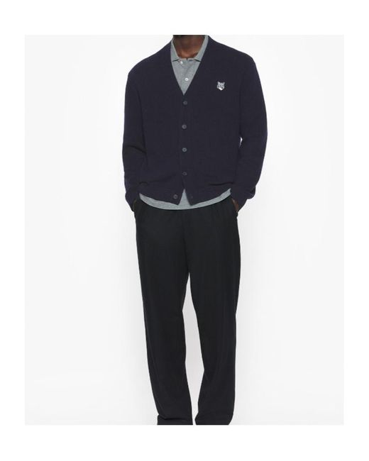 Maison Kitsuné Blue Maison Kitsuné Fox Head Comfort Cardigan for men
