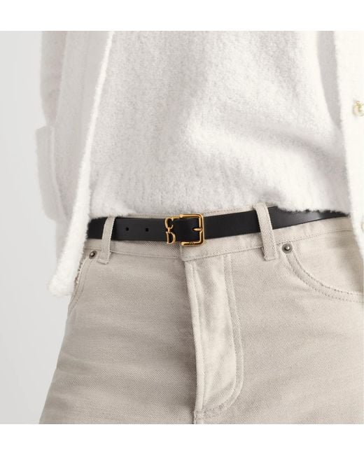 Dior White Christian Saddle Loop Belt