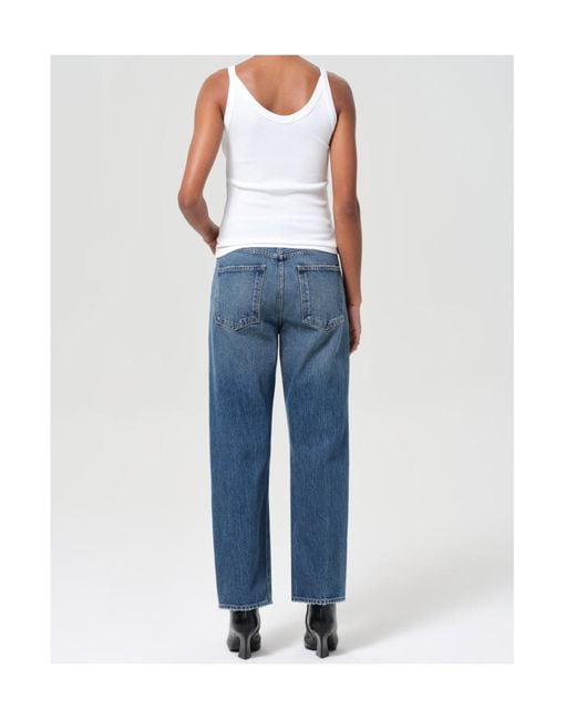 Agolde Blue Straight-Leg Jeans