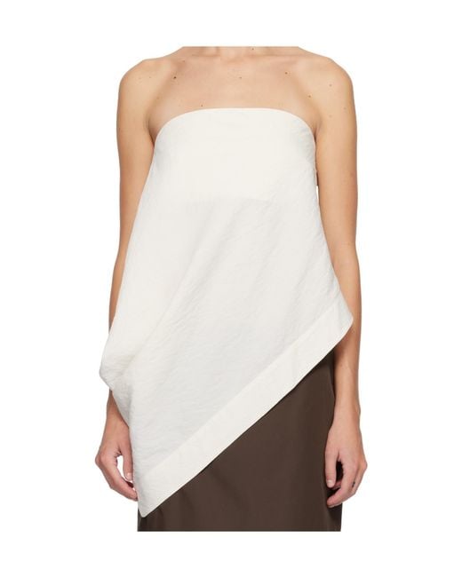 St. Agni White Strapless Top