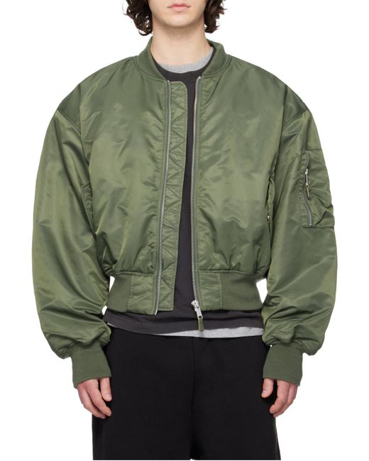 Entire studios Green Zip-Up Bomber Jacket for men