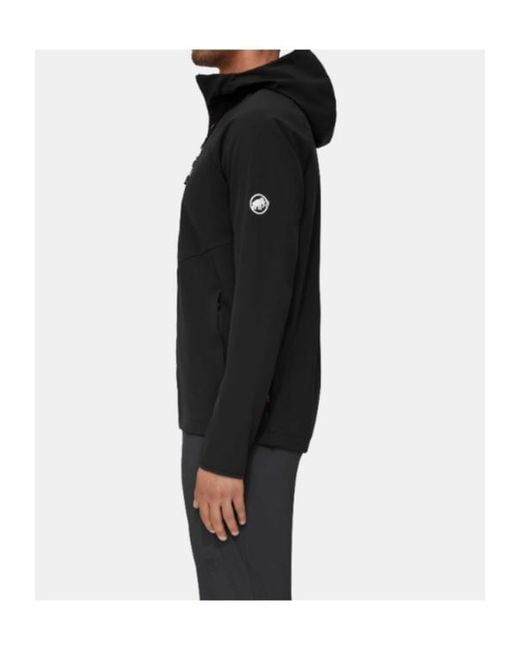 Mammut Black Logo-Print Hooded Jacket for men