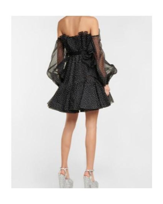 Giambattista Valli Black Polka-Dot Strapless Silk Mini Dress