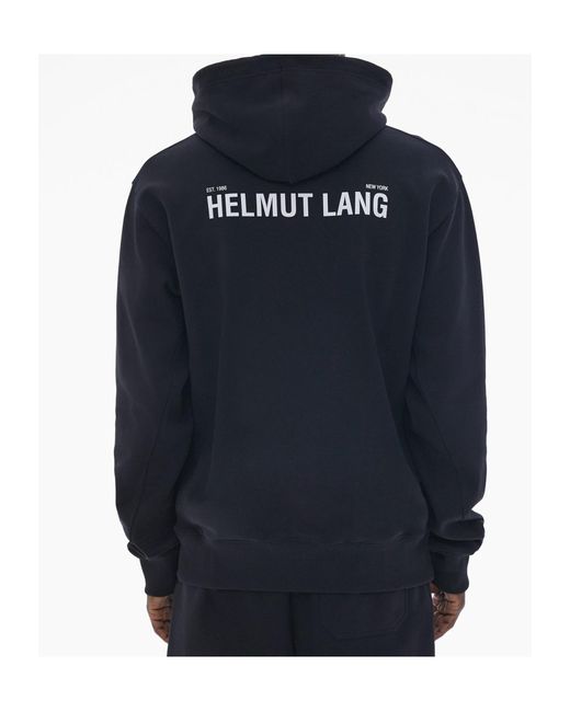 Helmut Lang Blue Photo Printed Drawstring Hoodie for men