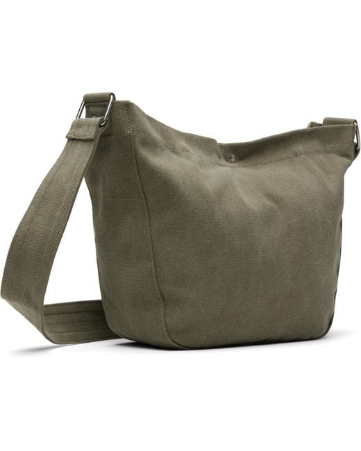 A.P.C. Gray Canvas Logo Shoulder Bag