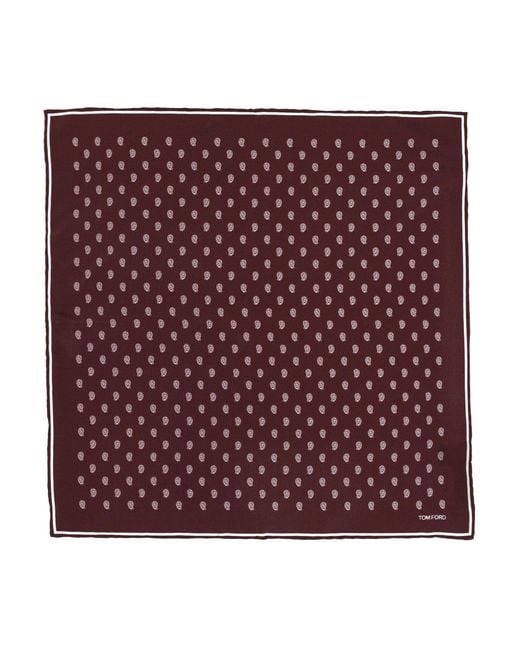 Tom Ford Red Polka Dot Square Scarf for men