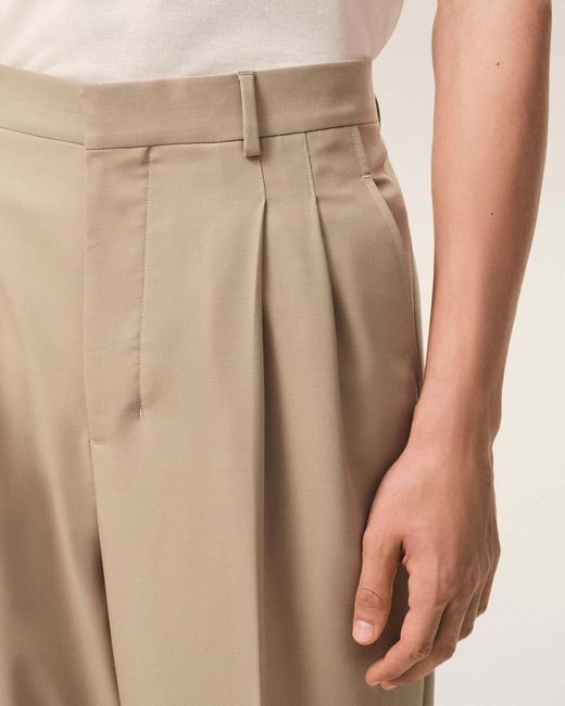 AMI Natural Low Waist Wide Trousers for men