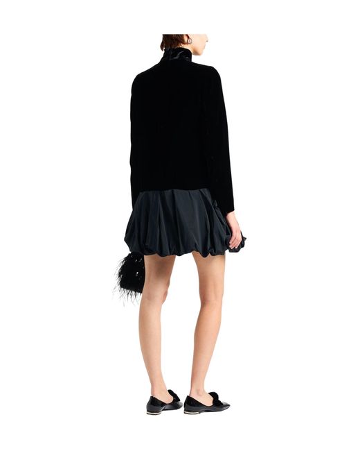 Max Mara Black Minimalist Solid Color Balloon Dress