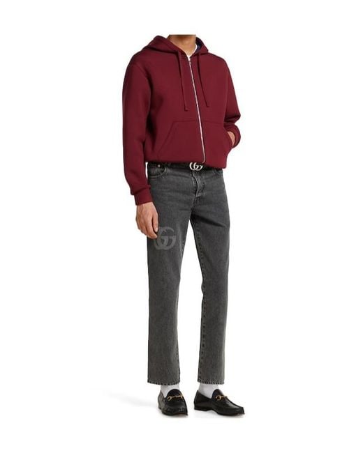 Gucci Gray Logo Detailed Slim Fit Denim Jeans for men