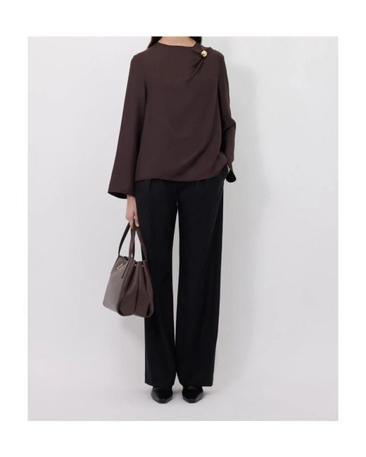 Loulou de Saison Brown Azae Draped Top