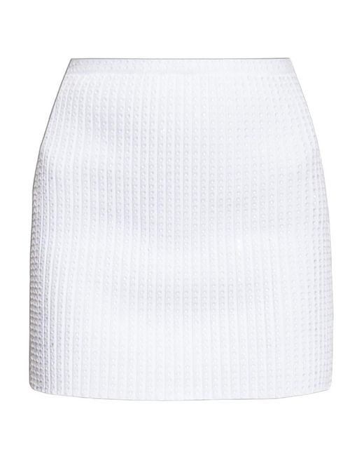 Alexander Wang White Crystal-Embellished High-Waist Skirt