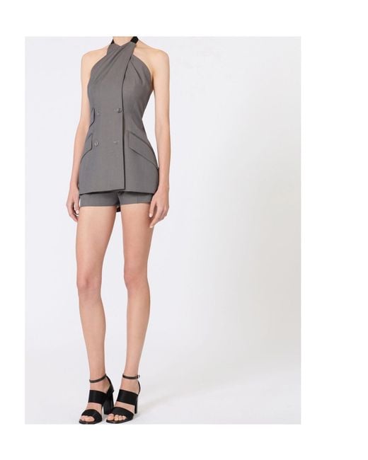 Max Mara Gray Cali Halterneck Sleeveless Blazer