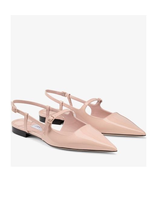 Jimmy Choo Pink Didi Slingback Flat Shoes