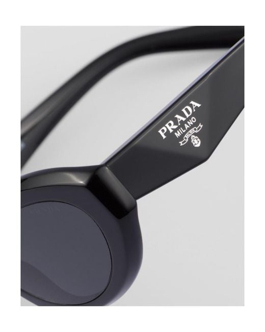 Prada White Eyewear Oval Frame Sunglasses