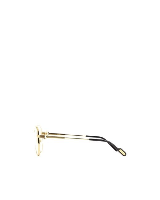 Cartier White Pilot Frame Glasses for men