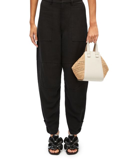 Loewe White Small Woven Shoulder Bag