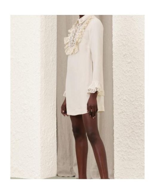 Zimmermann White Lace-Trim Dress