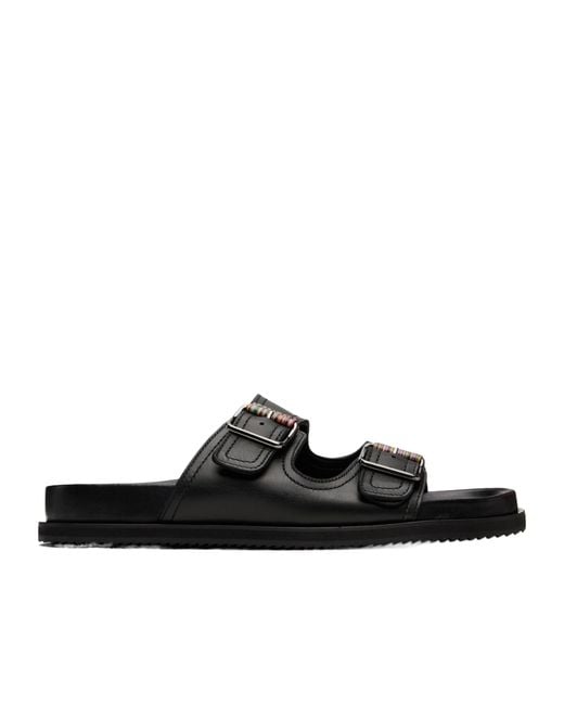 Paul Smith Black Buckled Slip-On Sandals for men