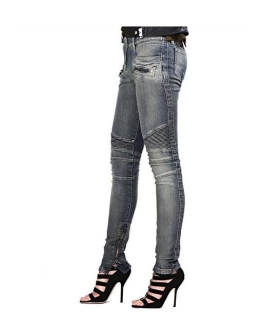 Balmain Gray Jeans With Belt Loops