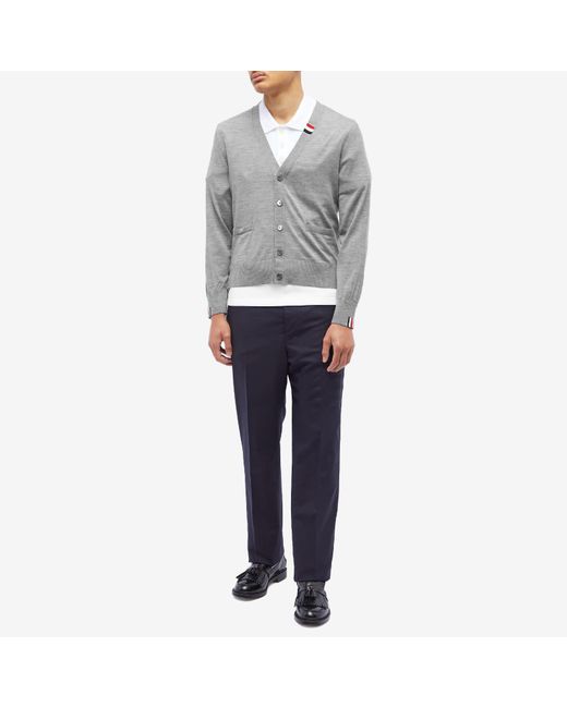 Thom Browne Gray Button-Up Knitted Cardigan for men